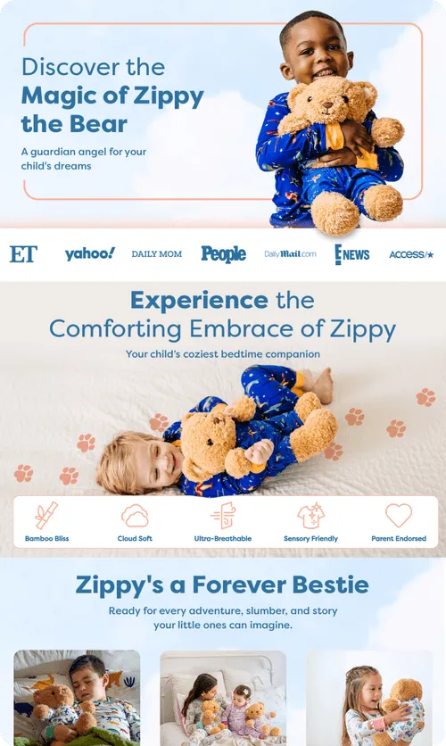 Zip & Bear Premium A+ page